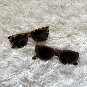 Tortoiseshell & Brown Cat Eye Sunglasses Set